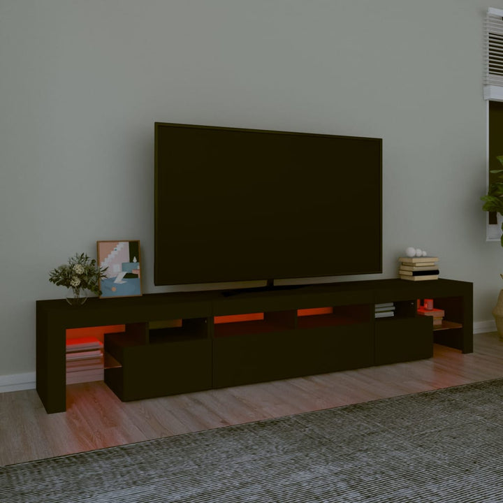 Tv-Bänk Med Led-Belysning 230X36,5X40 Cm