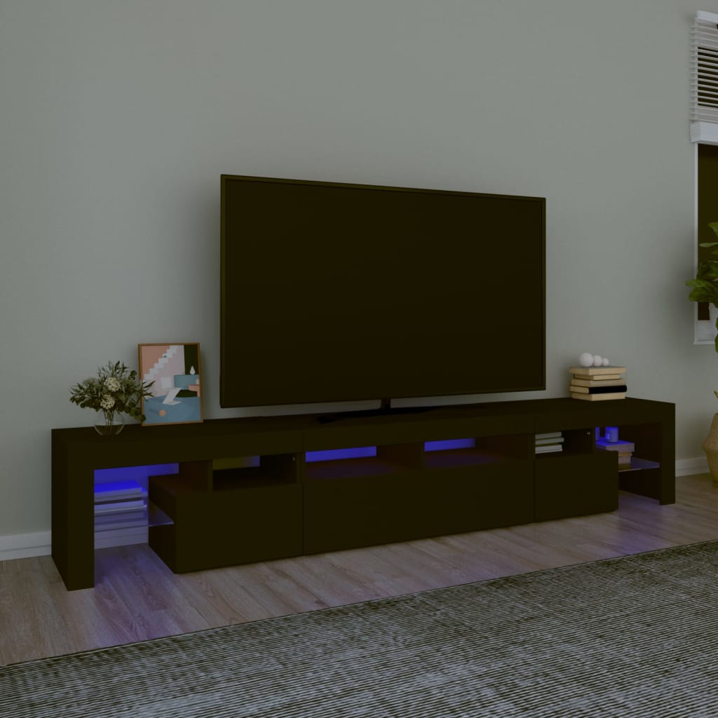 Tv-Bänk Med Led-Belysning 230X36,5X40 Cm