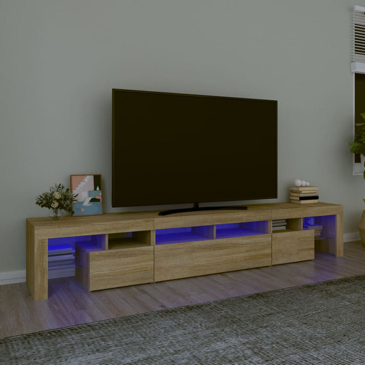 Tv-Bänk Med Led-Belysning 230X36,5X40 Cm