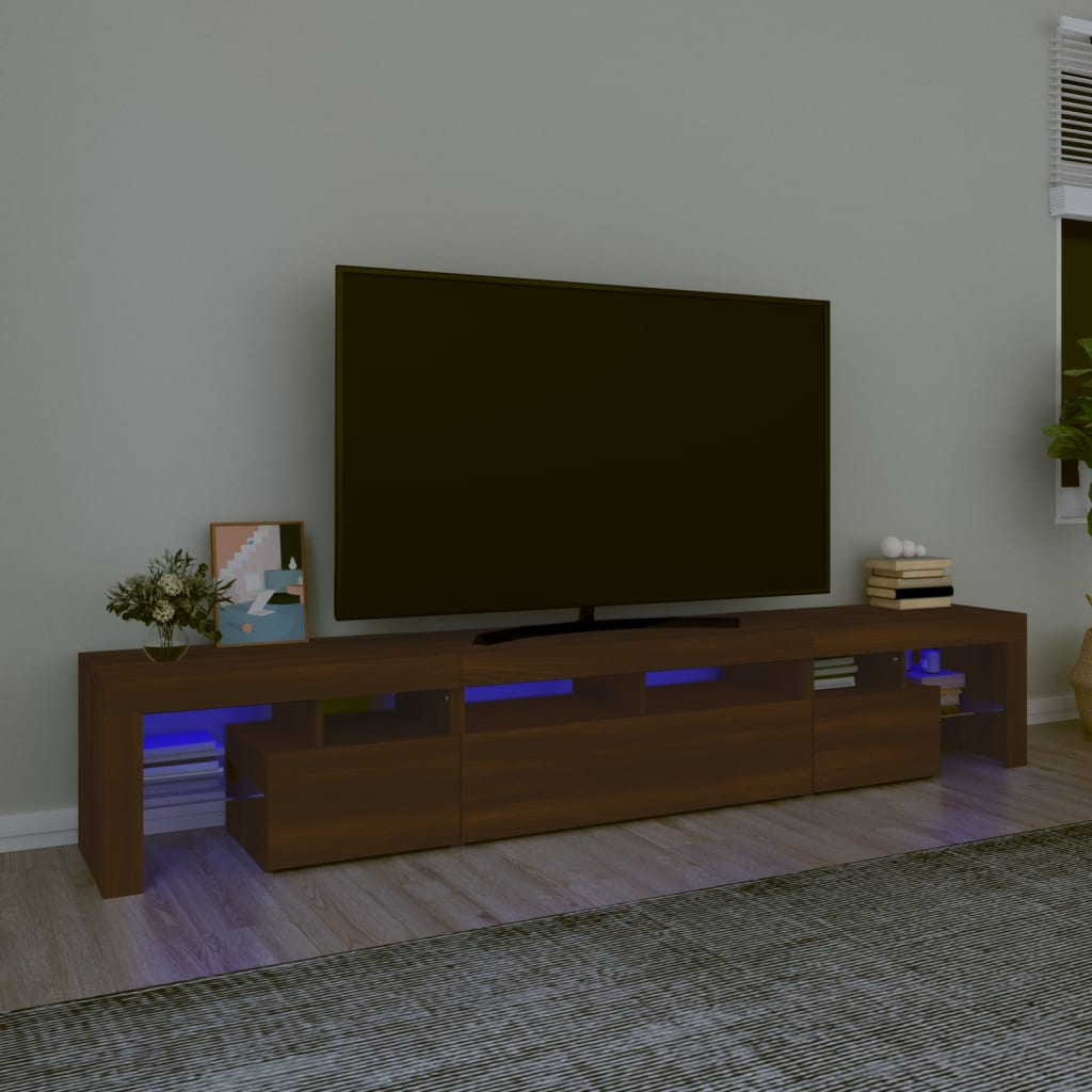 Tv-Bänk Med Led-Belysning 260X36,5X40 Cm