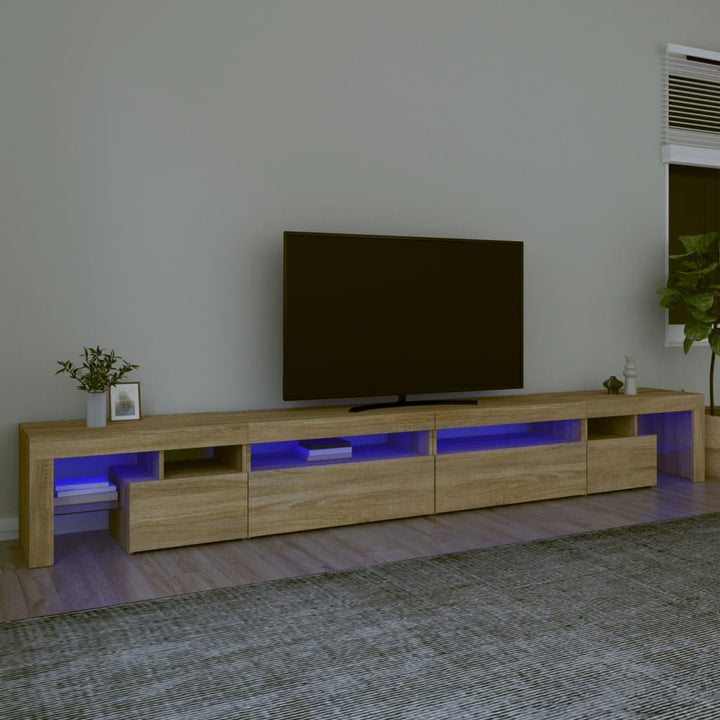 Tv-Bänk Med Led-Belysning 230X36,5X40 Cm