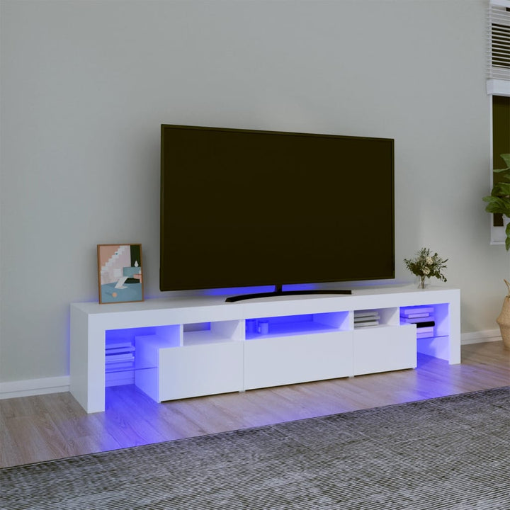 Tv-Bänk Med Led-Belysning 230X36,5X40 Cm