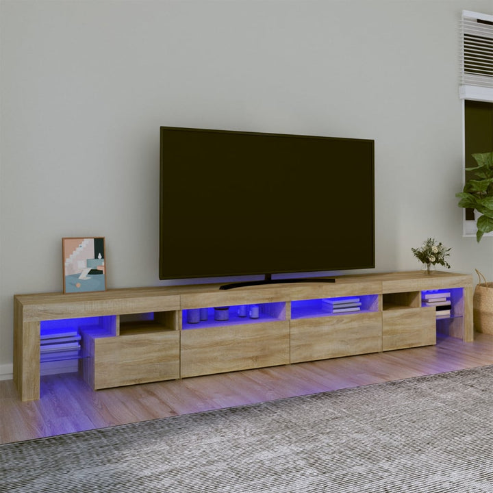 Tv-Bänk Med Led-Belysning 230X36,5X40 Cm