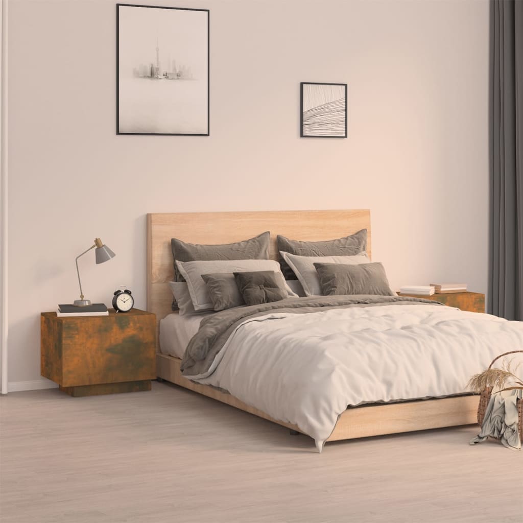 Sängbord Ek 100X35X40 Cm Konstruerat Trä