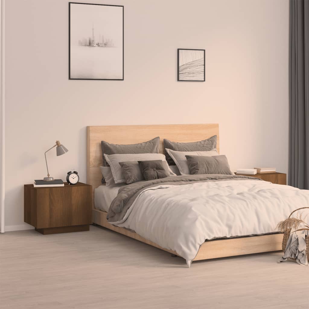 Sängbord Ek 100X35X40 Cm Konstruerat Trä