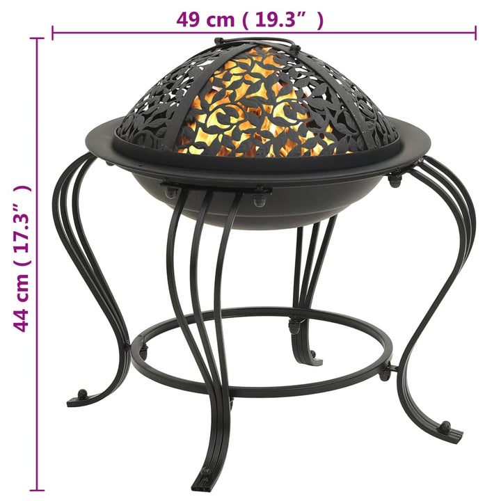 Eldstad Med Eldgaffel 49 Cm Stål