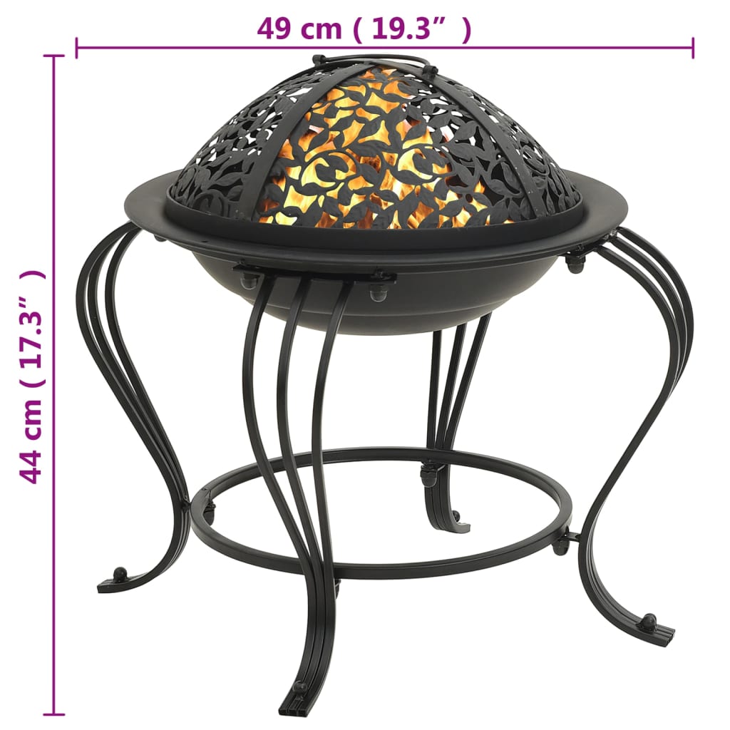 Eldstad Med Eldgaffel 49 Cm Stål