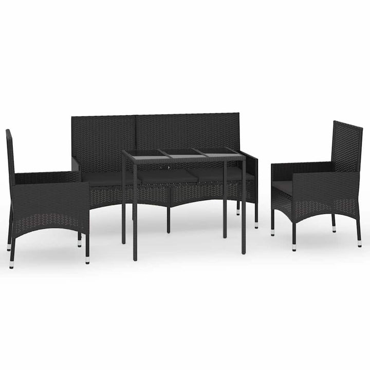 Loungegrupp För Trädgården Med Dynor 4 Delar Konstrotting