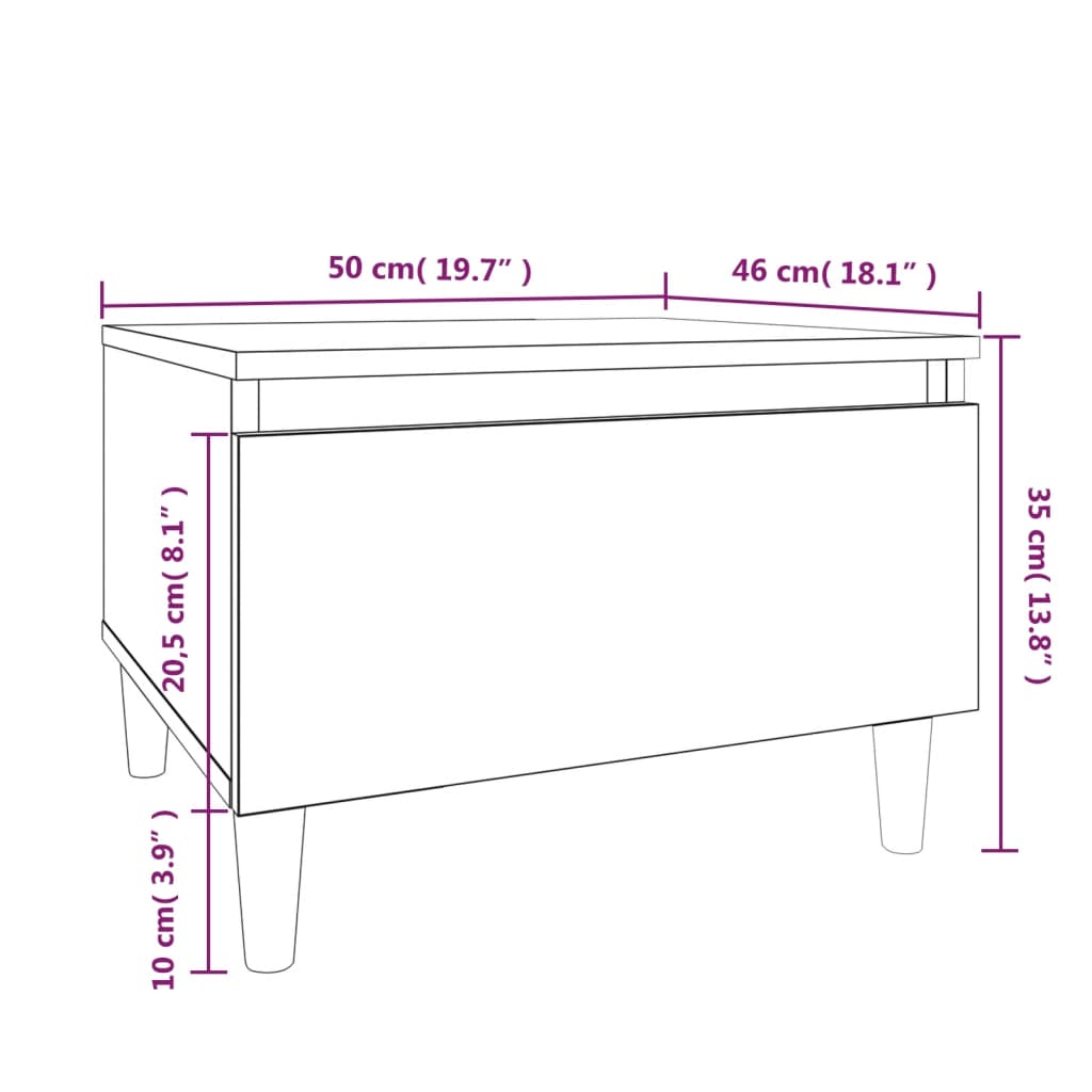 Sidobord 50X46X35 Cm Konstruerat Trä
