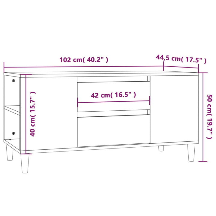 Tv-Bänk 102X44,5X50 Cm Konstruerat Trä