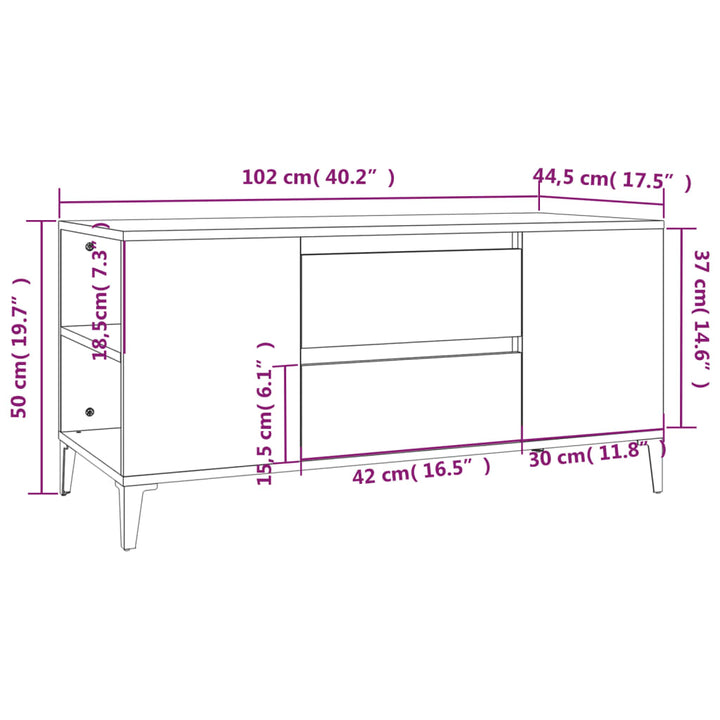 Tv-Bänk 102X44,5X50 Cm Konstruerat Trä