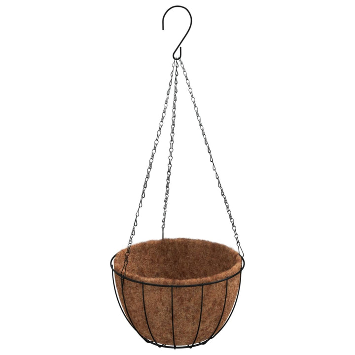 Hängande Blomkrukor 4 St Kokosfiber Svart Stål