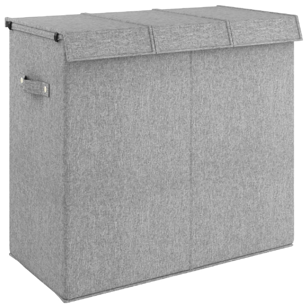 Vikbar Tvättkorg Grå 64,5X34,5X59 Cm Konstlinne