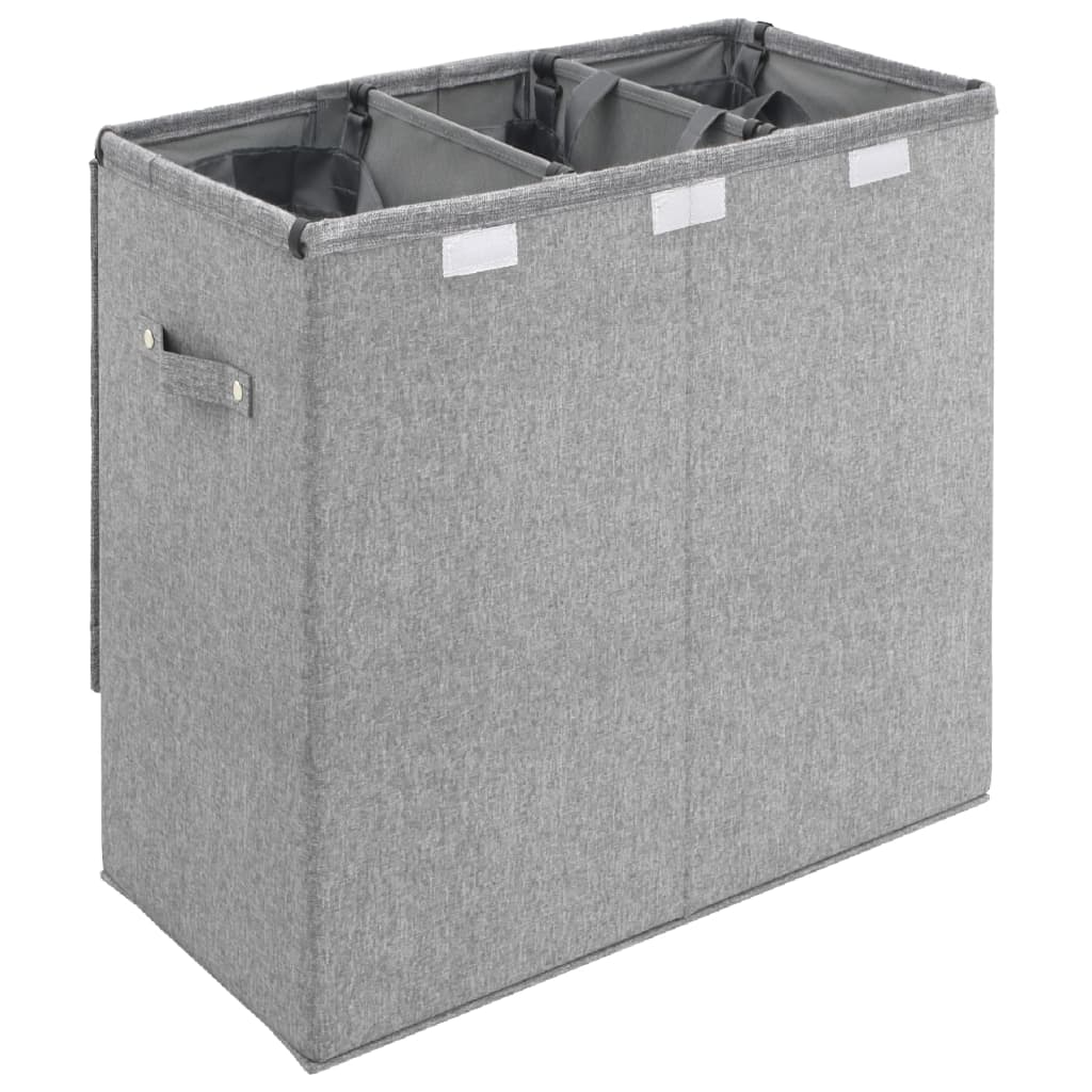 Vikbar Tvättkorg Grå 64,5X34,5X59 Cm Konstlinne