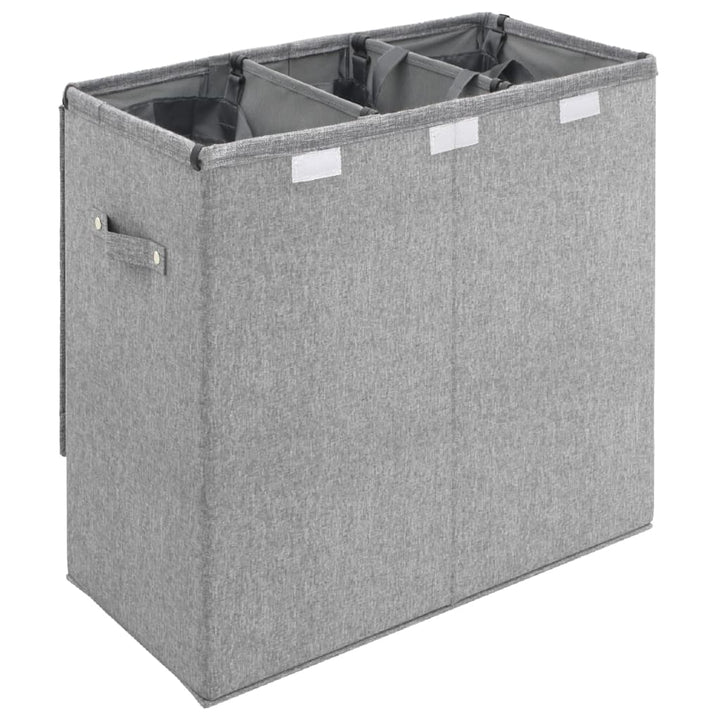 Vikbar Tvättkorg Grå 64,5X34,5X59 Cm Konstlinne