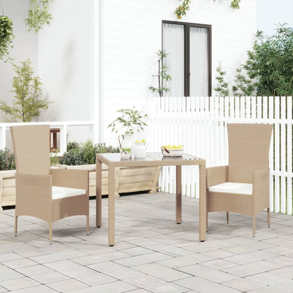 Trädgårdsstolar Med Dynor 2 St Konstrotting Beige