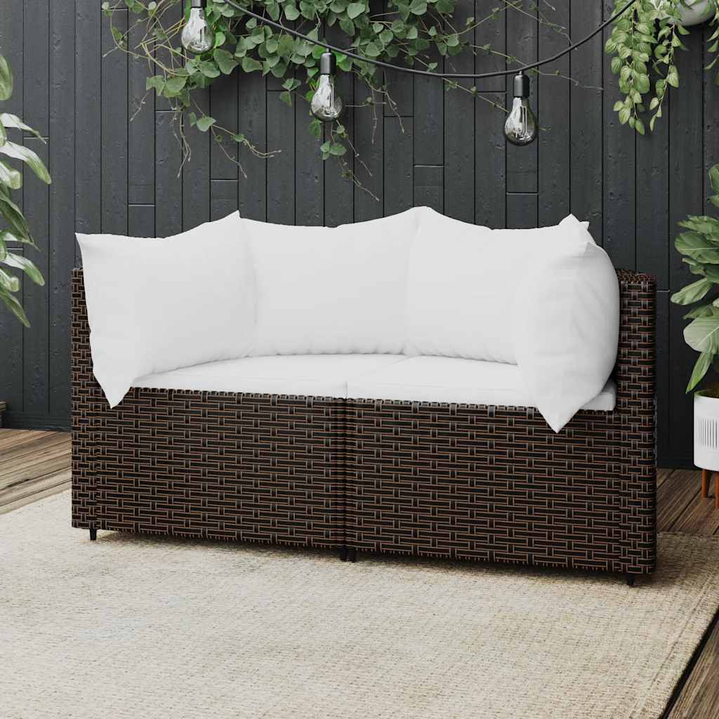 Loungegrupp För Trädgården Med Dynor 3 Delar Konstrottning