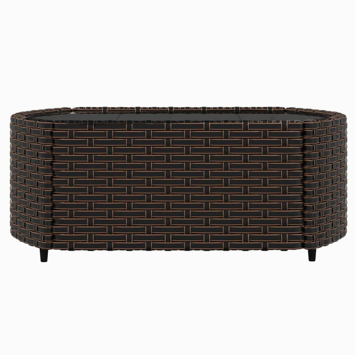 Loungegrupp För Trädgården Med Dynor 4 Delar Konstrotting Brun