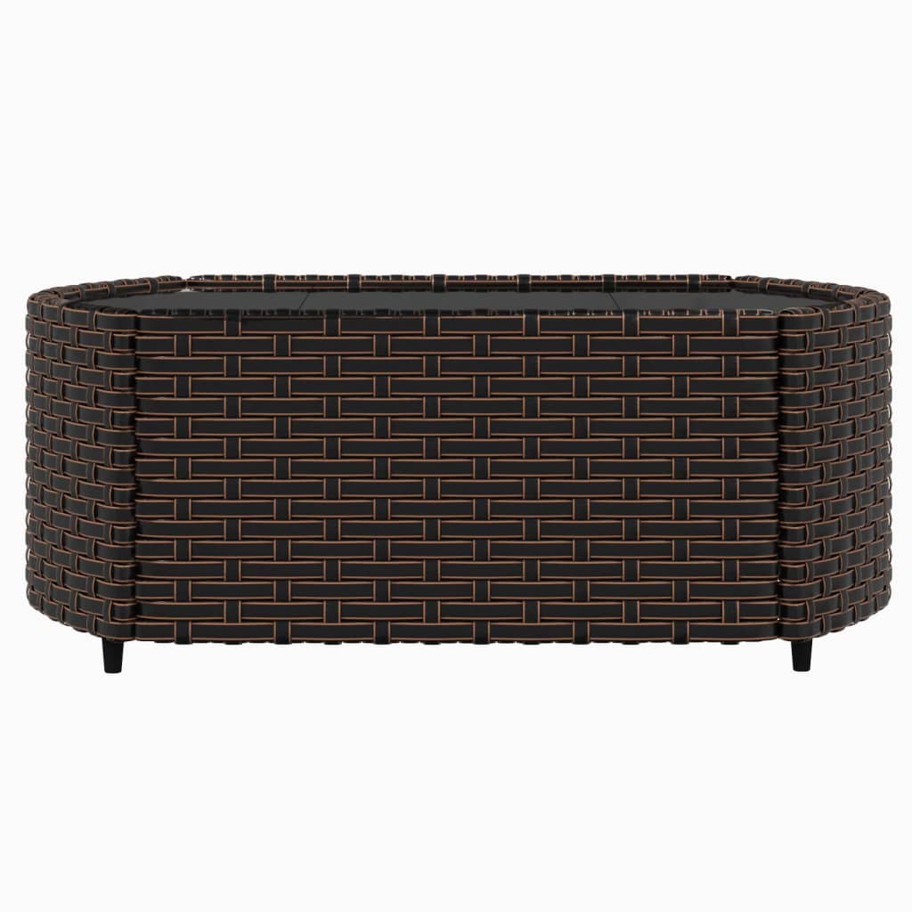 Loungegrupp För Trädgården Med Dynor 4 Delar Konstrotting Brun