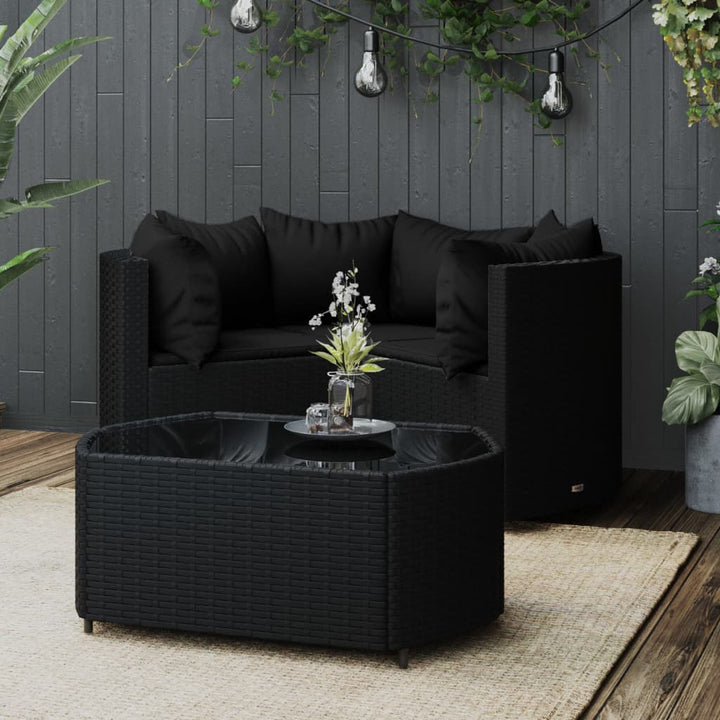 Loungegrupp För Trädgården Med Dynor 4 Delar Konstrotting Brun