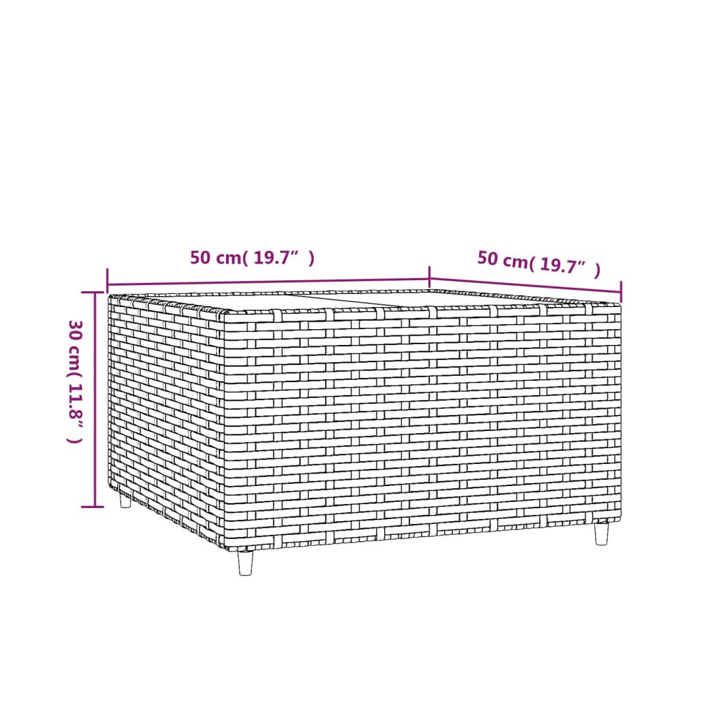 Loungebord Fyrkantigt 50X50X30 Cm Konstrotting
