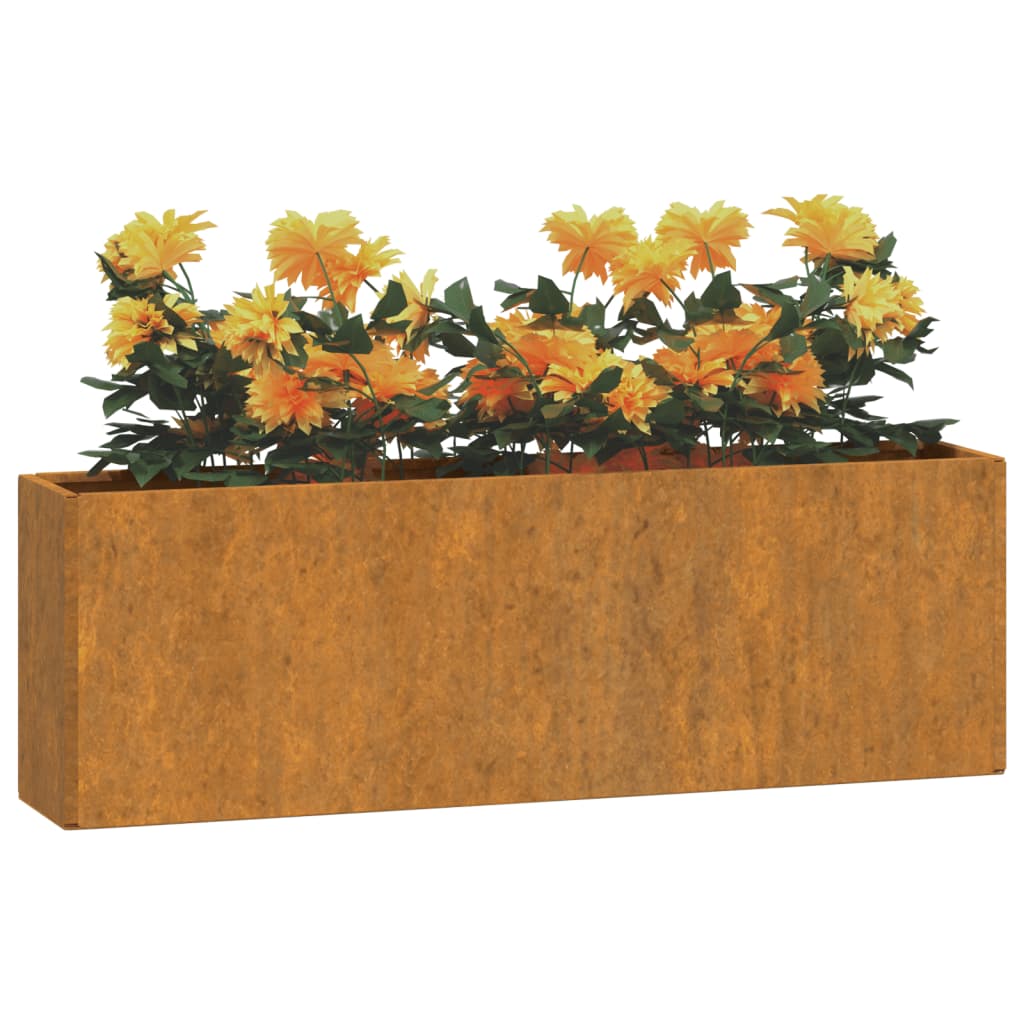 Odlingslådor För Vägg 2 St Rosttrögt Stål 53X10X17 Cm