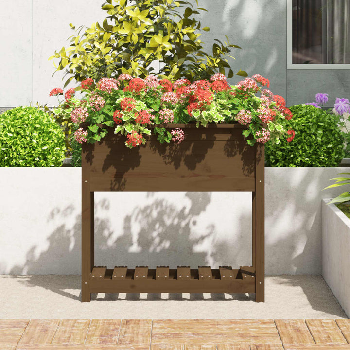 Odlingslåda Med Hylla 82,5X34,5X81 Cm Massiv Furu