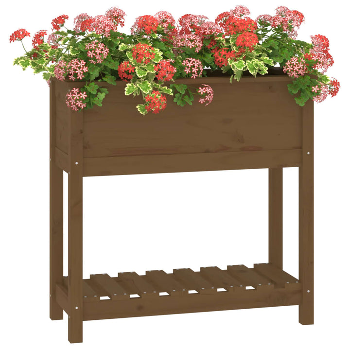 Odlingslåda Med Hylla 82,5X34,5X81 Cm Massiv Furu