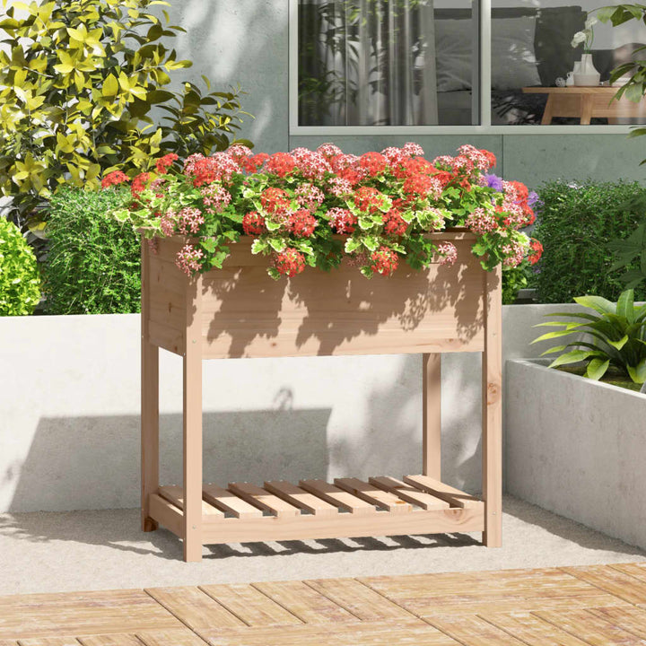 Odlingslåda Med Hylla 82,5X34,5X81 Cm Massiv Furu