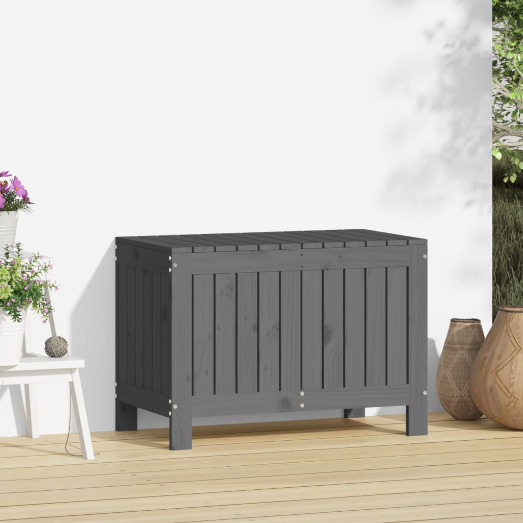 Dynbox Grå 76X42,5X54 Cm Massiv Furu