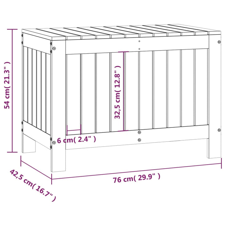 Dynbox Grå 76X42,5X54 Cm Massiv Furu