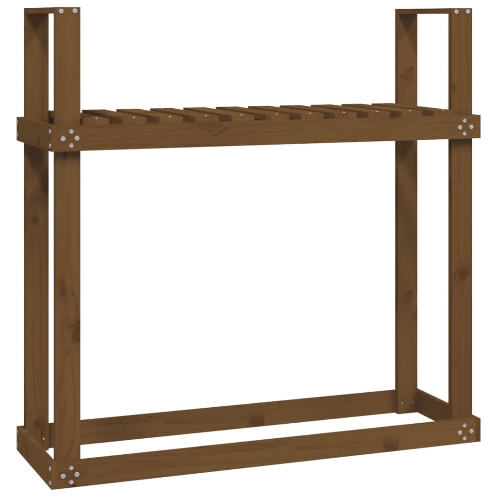 Vedställ Honungsbrun 110X35X108,5 Cm Massiv Furu