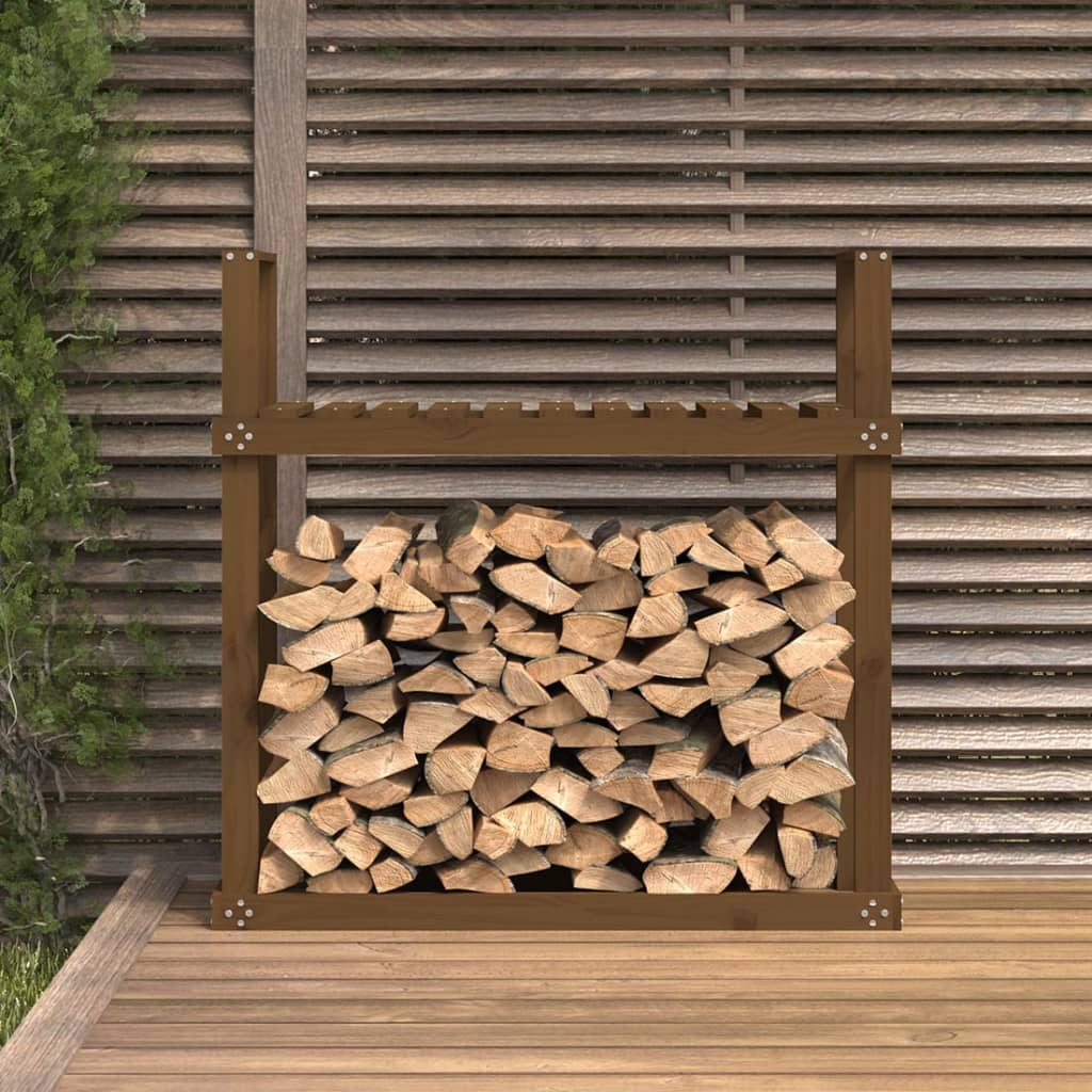 Vedställ Honungsbrun 110X35X108,5 Cm Massiv Furu