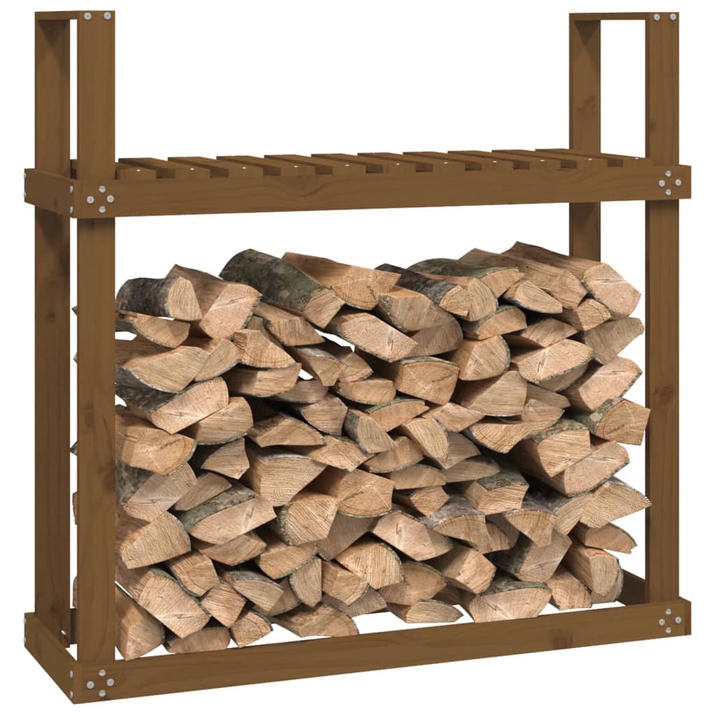 Vedställ Honungsbrun 110X35X108,5 Cm Massiv Furu