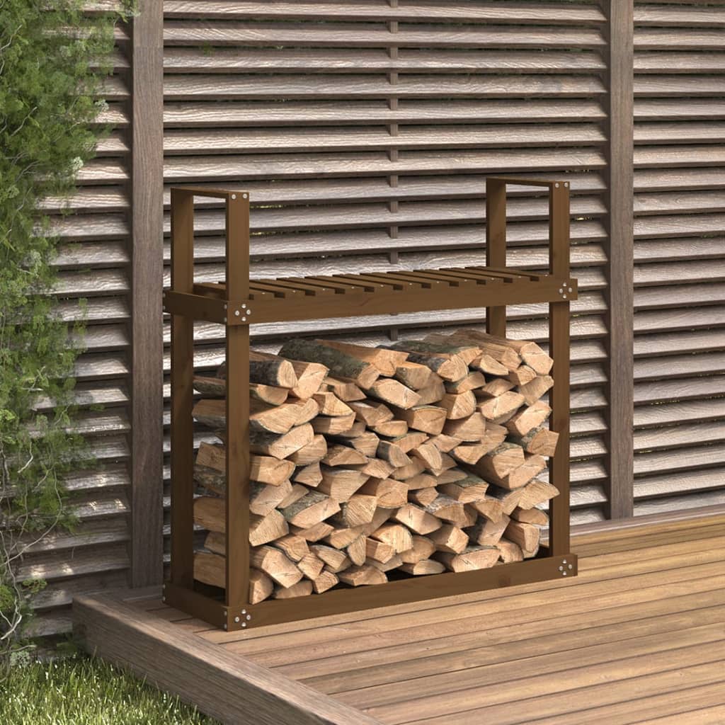 Vedställ Honungsbrun 110X35X108,5 Cm Massiv Furu