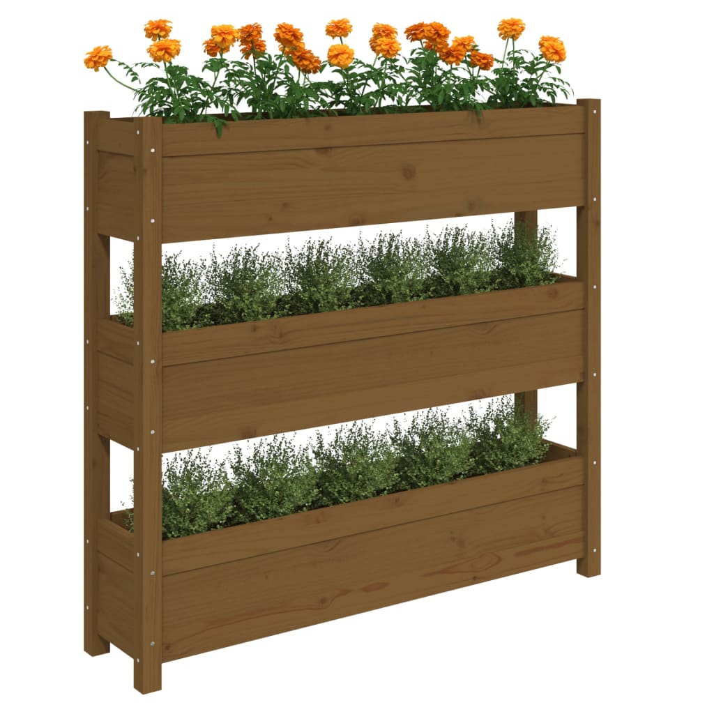 Odlingslåda 112X25X104,5 Cm Massiv Furu