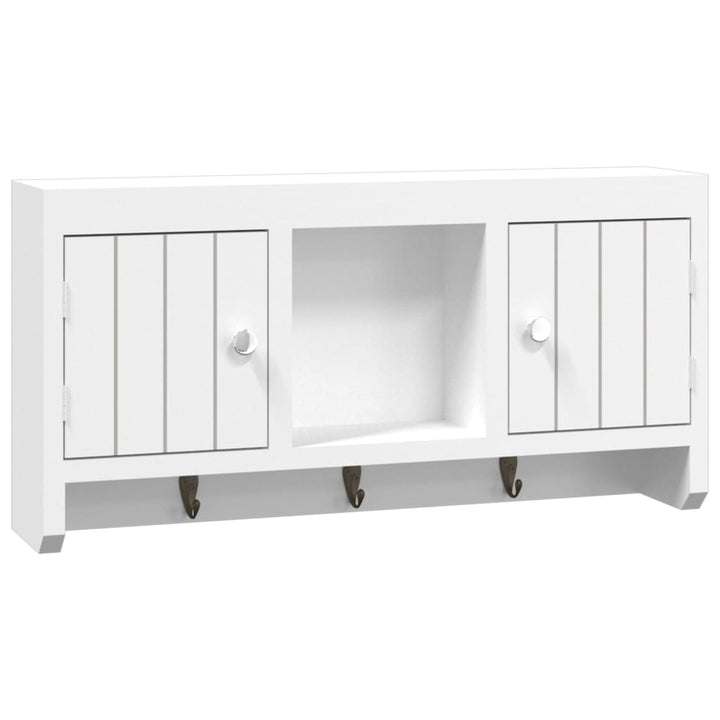 Nyckelskåp Vit 40X8,5X20 Cm Konstruerat Trä Och Stål