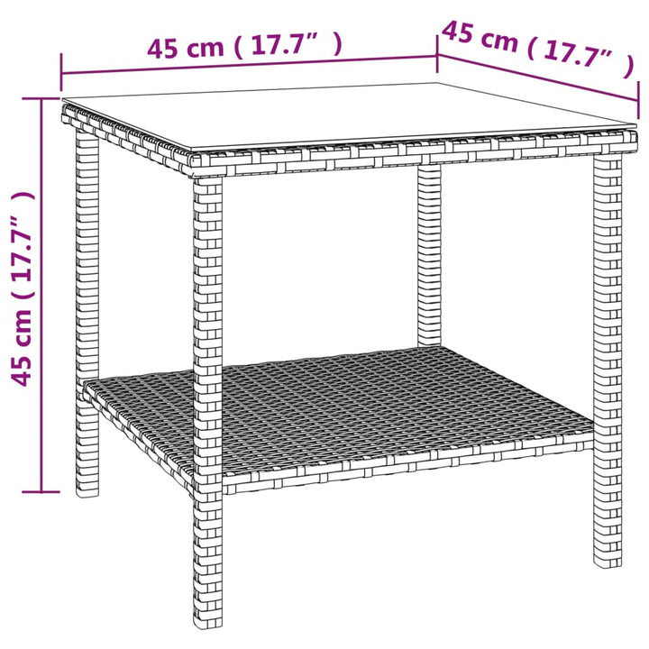 Sidobord T 45X45X45 Cm Konstrotting Och Härdat Glas