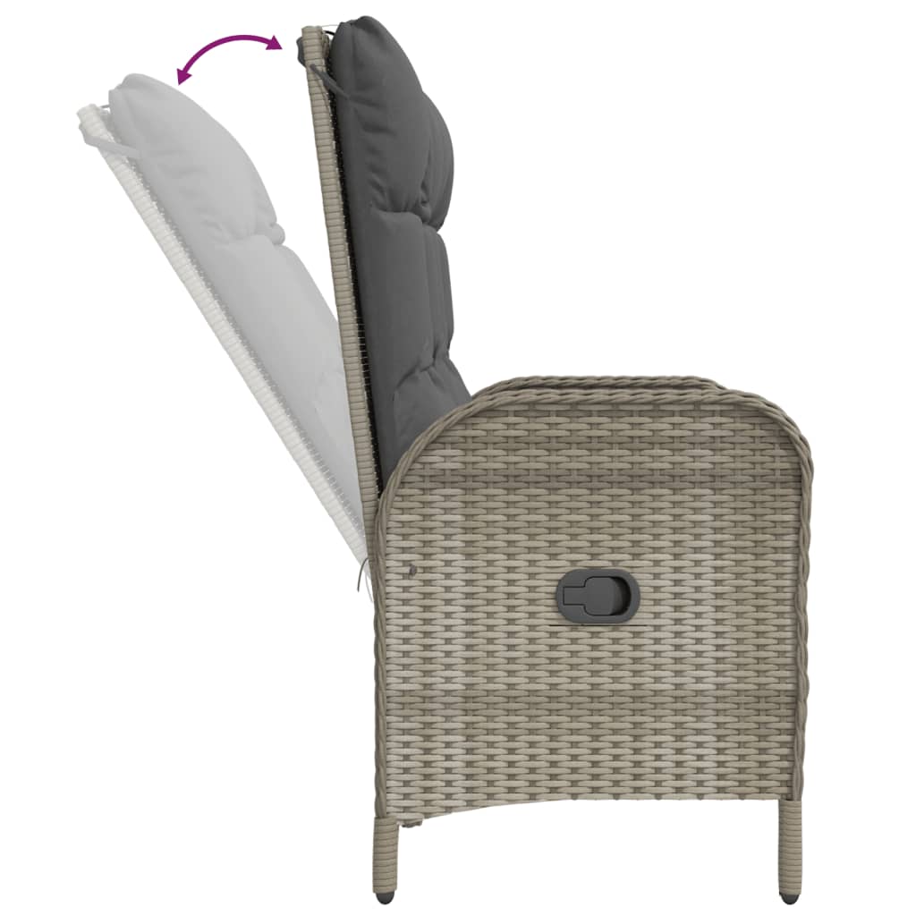 Justerbar Trädgårdsbänk Med Dynor 107 Cm Konstrotting