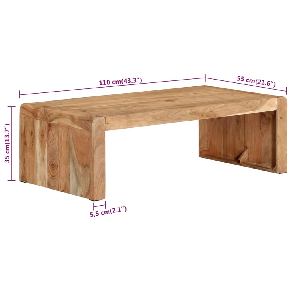 Soffbord 110X55X35 Cm Massivt Akaciaträ