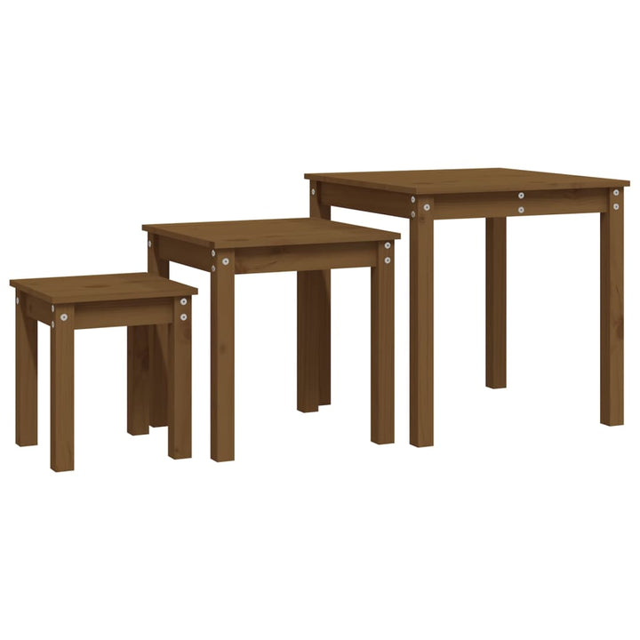 Satsbord 3 St Massiv Furu