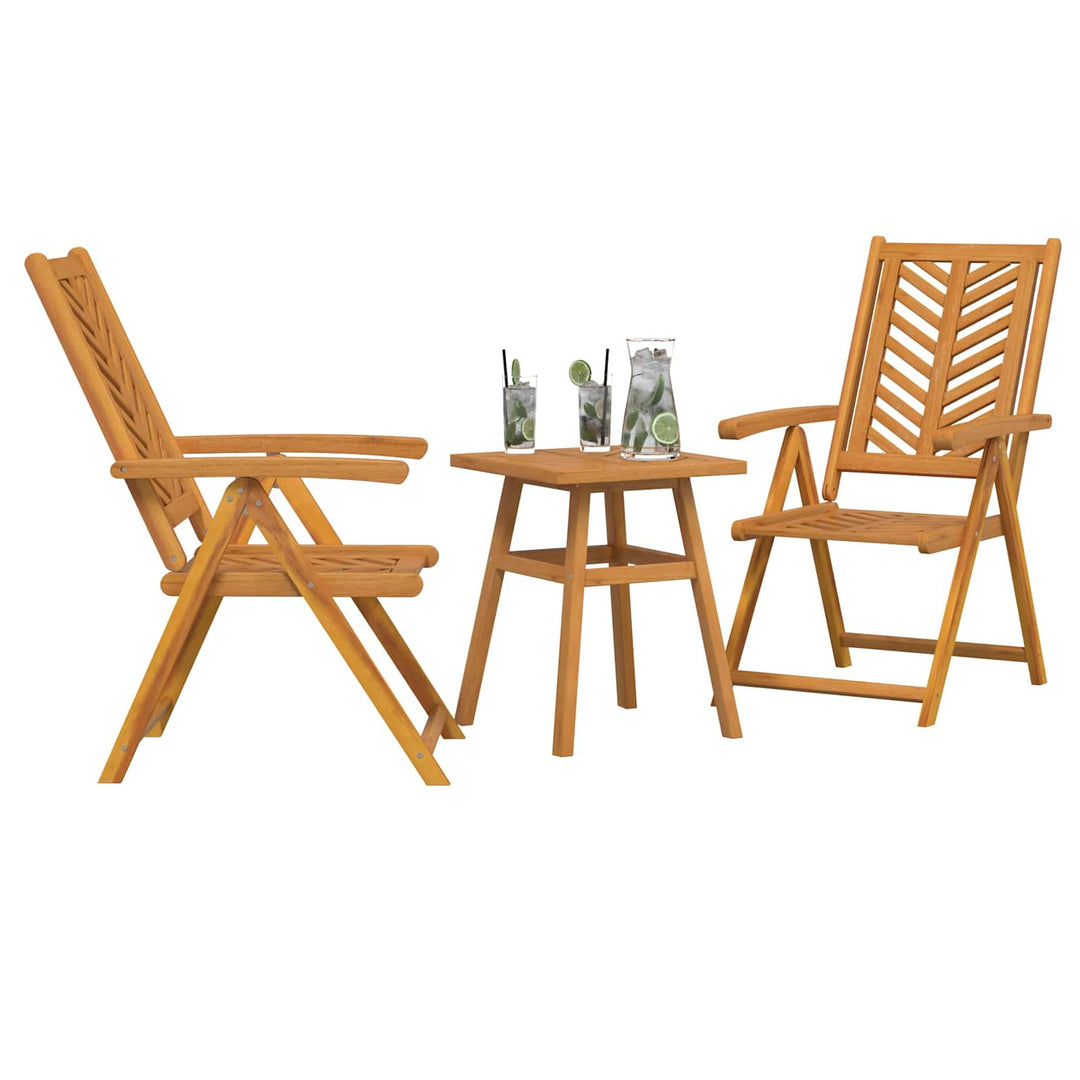Trädgårdsmöbelset 3 Pcs Brun Massivt Akaciaträ