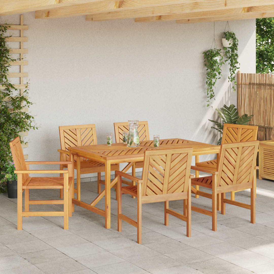 Matstol 6 Pcs Naturfärg 62,5 X 59 X 89 Cm Massivt Akaciaträ