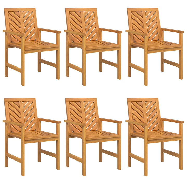 Matstol 6 Pcs Naturfärg 62,5 X 59 X 89 Cm Massivt Akaciaträ