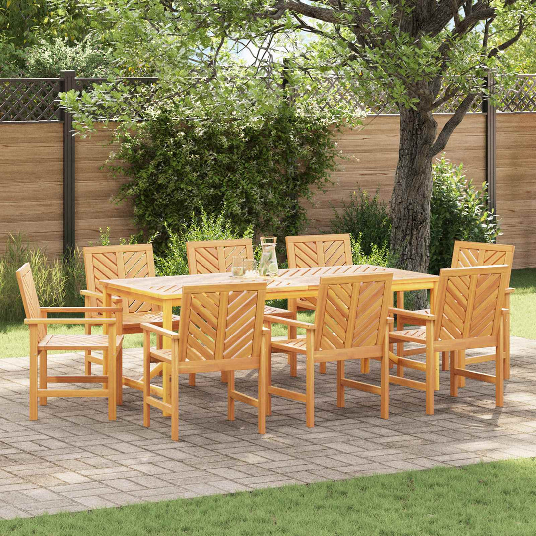 Matstol 8 Pcs Naturfärg 62,5 X 59 X 89 Cm Massivt Akaciaträ