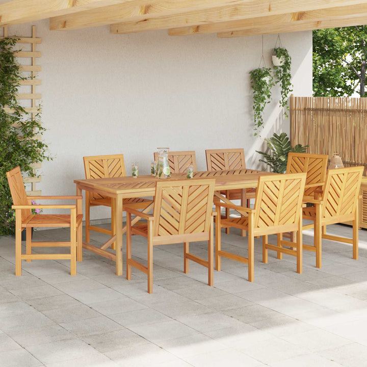 Matstol 8 Pcs Naturfärg 62,5 X 59 X 89 Cm Massivt Akaciaträ