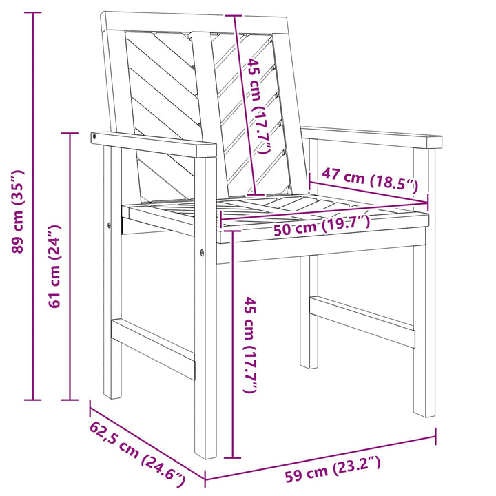 Matstol 8 Pcs Naturfärg 62,5 X 59 X 89 Cm Massivt Akaciaträ