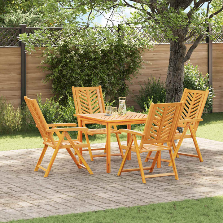 Trädgård Stol 4 Pcs Brun 57 X 72 X 109 Cm Massivt Akaciaträ