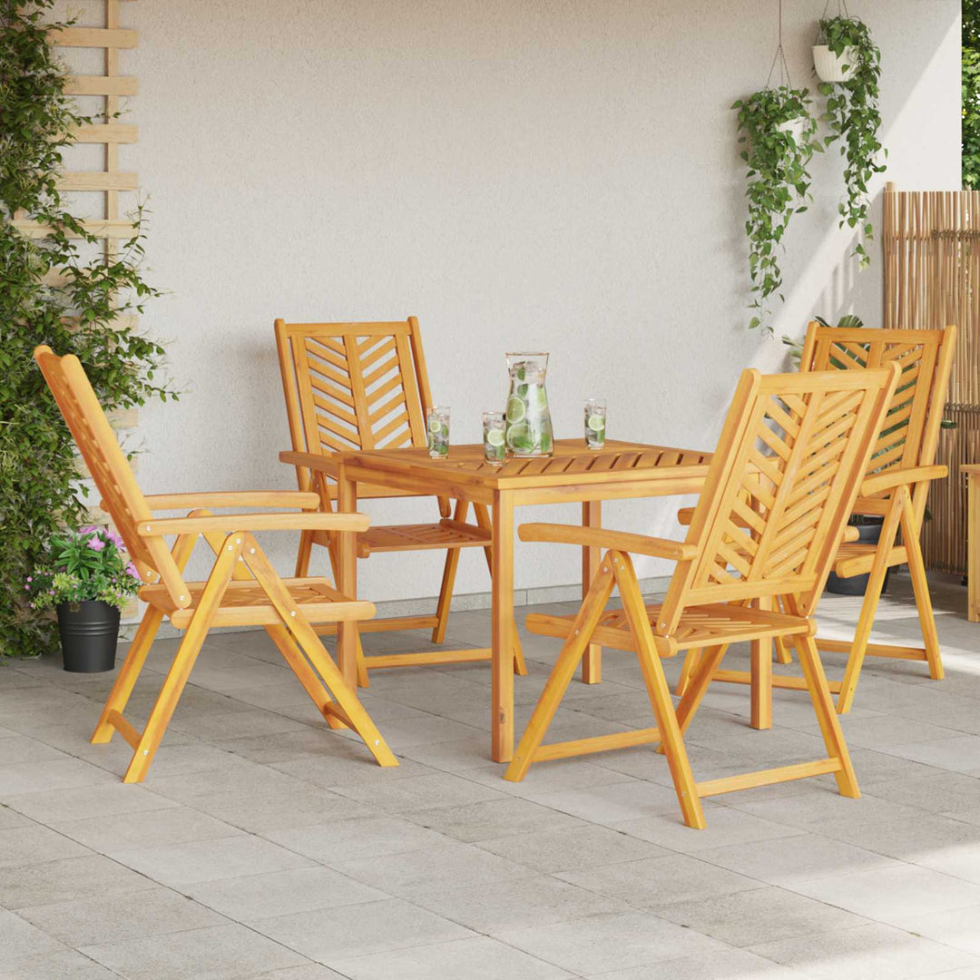Trädgård Stol 4 Pcs Brun 57 X 72 X 109 Cm Massivt Akaciaträ