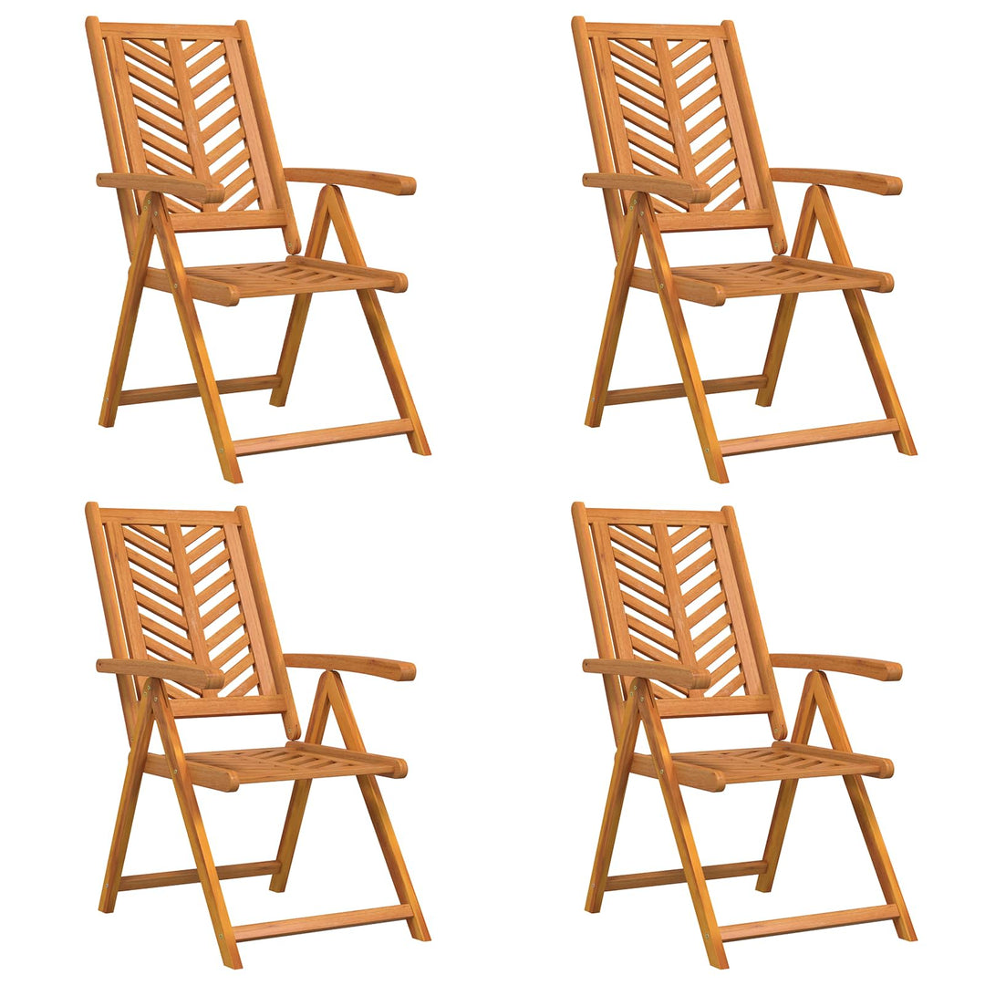 Trädgård Stol 4 Pcs Brun 57 X 72 X 109 Cm Massivt Akaciaträ